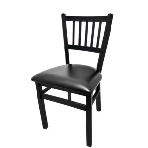 SL2090 BLK Verticalback Metal Frame Chair with Black vinyl seat matching