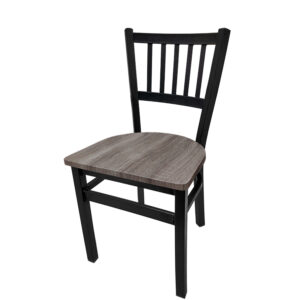 SL2090 BW Verticalback Metal Frame Chair with Barnwood Wood Seat matching