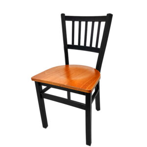 SL2090 C Verticalback Metal Frame Chair with Cherry stain wood seat matching