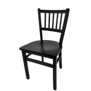 SL2090 WB Verticalback Metal Frame Chair with Black stain wood seat matching