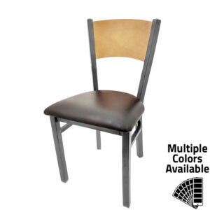 SL2150CCS P Plain Wood Back Clear Coat Metal Frame Chair