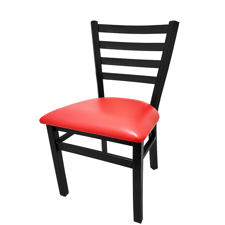 SL3160-RED XL Ladderback Metal Frame Chair with Red vinyl seat