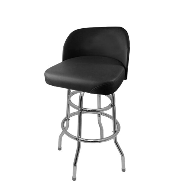 SL4134 Short Stack Bucket Barstool with Double Rung Chrome Swivel Frame 1