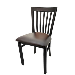 SL4279 ESP Jailhouse Metal Frame Chair with Espresso vinyl seat matching