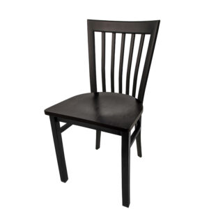 SL4279 WB Jailhouse Metal Frame Chair with Black stain wood seat matching