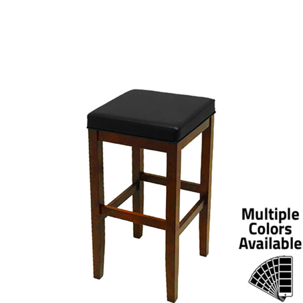 WB122 Backless Barstool with Solid Wood Stationary Frame