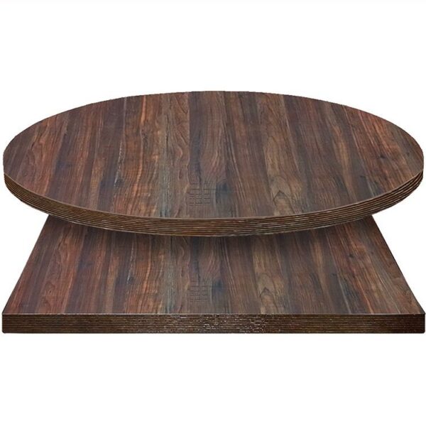 Backwoods Roble Laminate Table Top with American Walnut Edge Stain e1623360929129