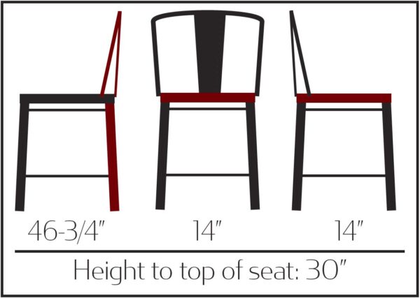 OD BM 0001 Smokestack Tolix Barstool dims