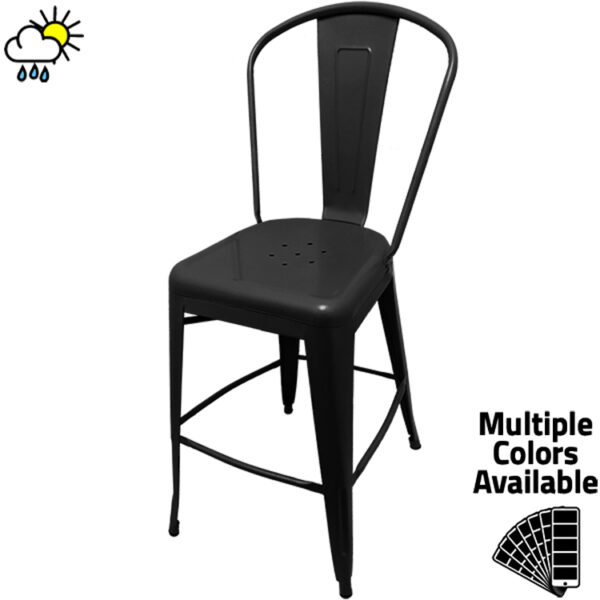 OD BM 0001 Smokestack outdoor metal frame barstool