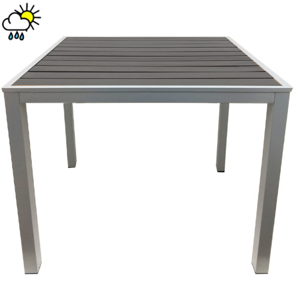 OD TK G Teak Outdoor Tables with Gray Slats