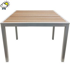 Teak Outdoor Tables - Brown Slats
