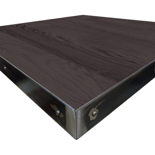 Fortress table tops corner wood veneer with rich earth stain