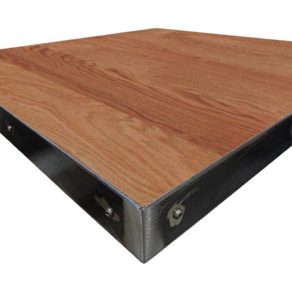 Fortress table tops corner wood veneer with timber stain