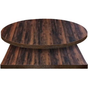 Backwoods table tops Gun Powder laminate with American Walnut edge stain
