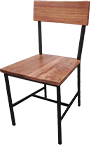 CM W702 BLK Timber Wood Back Seat Metal Frame Chair matching tbg