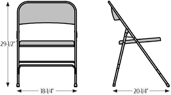 200 series Metal Frame Folding Chair - OakStreetMFG