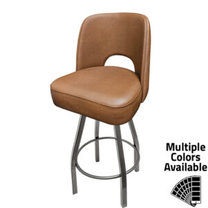 SL9036-CCS Cutout Back Bucket Barstool with Counter Height Clear Coat Swivel Frame