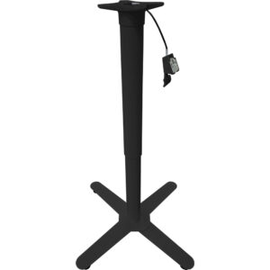 Table Base with 27" x 27" Cross - Black Stamped Steel - Adjustable Height - 3" Column