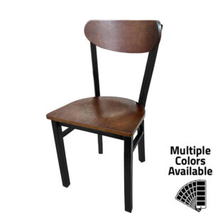 CM-262 Kidney Wood Back Chair with Black Frame