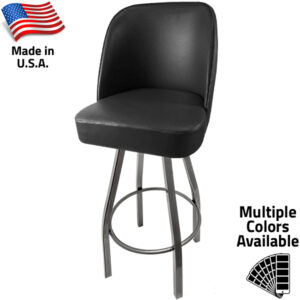 SL3136-CCS American Made Bucket Barstool with Clear Coat Swivel Frame