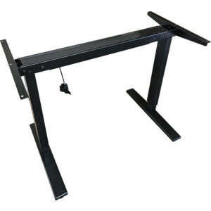Table Base with 2 x 25.625" T's / Ends - Black Stamped Steel - Adjustable Height - 3" Column
