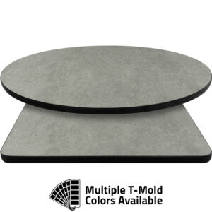 T-Mold Manufactured Table Tops - Pinnacle Light Crystal Concrete laminate