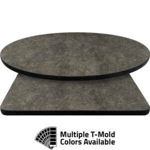 T-Mold Manufactured Table Tops - Pinnacle Dark Crystal Concrete laminate
