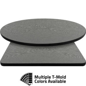 T-Mold Manufactured Table Tops - Pinnacle Gray Tweed laminate