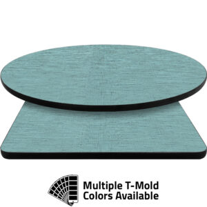 T-Mold Manufactured Table Tops - Pinnacle Cyan Linen laminate