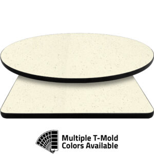 T-Mold Manufactured Table Tops - Pinnacle Flecked Quartz laminate