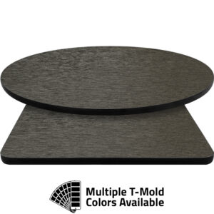T-Mold Manufactured Table Tops - Pinnacle Charcoal Tweed laminate
