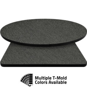 T-Mold Manufactured Table Tops - Pinnacle Charcoal Fiber laminate