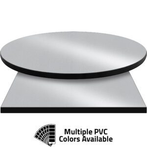 3mm PVC Edge Manufactured Table Tops - Pinnacle Steel Metallic laminate