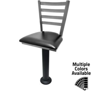 SL6135C Clear Coat Ladderback Bar Height Bolt Down Pedestal Stool